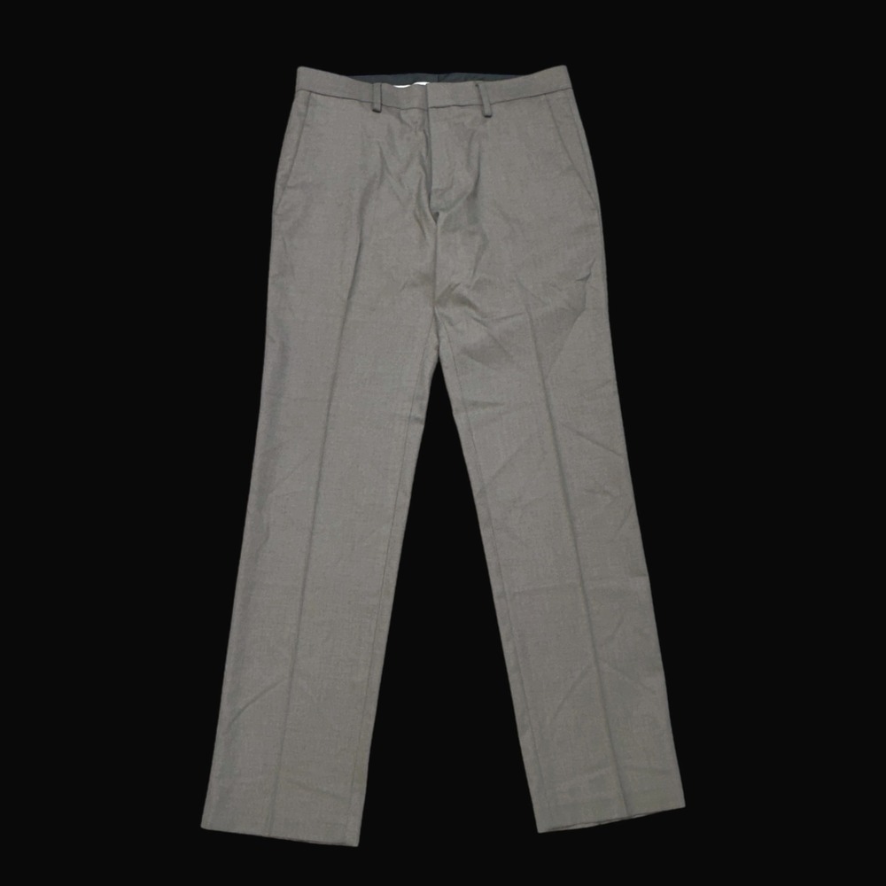 Kenneth Cole Reaction Mens Gray Dress Pants 30x30 Flat Front Stretch Trousers